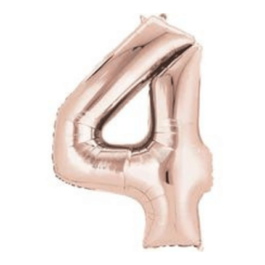 Rose gold number 4 latex balloon to add a touch of sophistication to your event decor