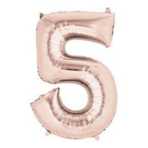 Rose gold number 5 latex balloon to add a touch of sophistication to your event decor