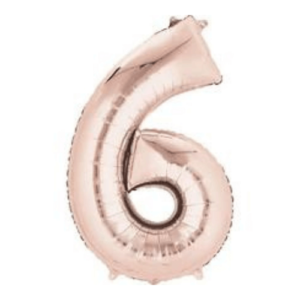 Rose gold number 6 latex balloon to add a touch of sophistication to your event decor