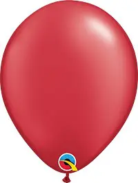 Chrome® Pearl Ruby Red Latex Balloon Color Chart, featuring a range of colors for creating stunning and colorful balloon designs.