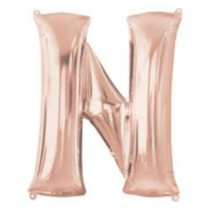Balloons lane delivery in New york city a color rose gold Balloons letter N Mention number for Centerpiece