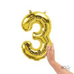Balloons lane delivery in NY a color gold Balloons number 3 Anniversary for bouquet
