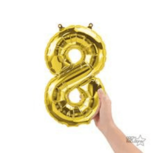 Balloon delivery in NYC uses colors 8 latex Centerpiece gold letter and number balloons to create multiple beautiful designs for your Anniversary-party decorations-function