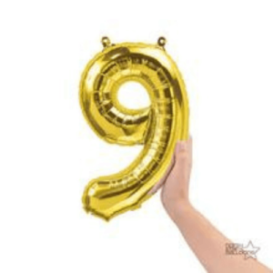 Balloons lane delivery in New Jersey a color gold Balloons number 9 birthday party for piece