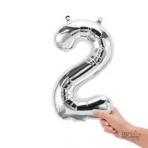 Balloons lane delivery in New york city a color silver Balloons number 2 Mention number for pieces