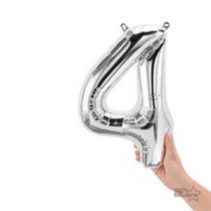 Balloons lane delivery in Brooklyn a color silver Balloons number 4 Baby shower for Column