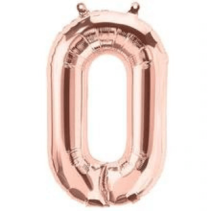 Rose gold number 0 balloon to arrange in various beautiful designs