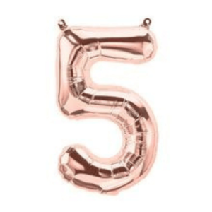 Balloons lane delivery in New york city a color Rose Gold Balloons number 5 Mention number for bouquet