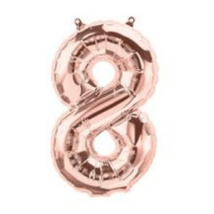 Rose Gold number 8 balloon to arrange in various beautiful designs