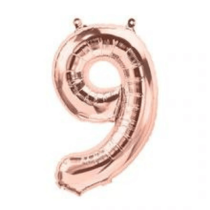 Balloons lane delivery in New Jersey a color Rose Gold Balloons number 9 Baby shower for Column