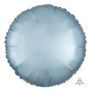 Satin Luxe Pastel Blue Latex Arch Round Circle Foil Mylar Balloons for Weddings, Baby Shower.