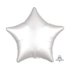 SATIN LUXE WHITE Latex star foil balloon
