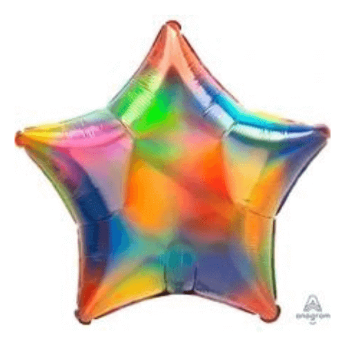 Balloons delivery uses colors IRIDESCENT RAINBOW Latex Centerpiece star round foil balloon to create multiple colorful designs for your one year old birthday-party decorations-function
