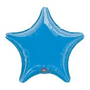 METALLIC BLUE Latex Arch star round foil balloon