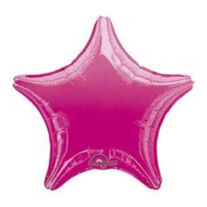 METALLIC FUCHSIA Latex Centerpiece star round foil balloon