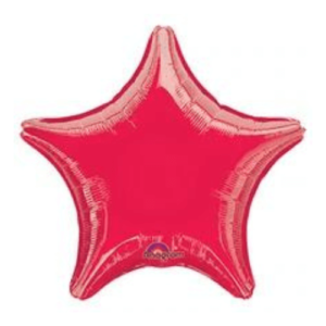 METALLIC RED Latex star round foil balloon