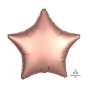 SATIN LUXE ROSE COPPER Latex Star and Round Foil Balloons for Birthday Party Decorations