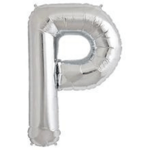 High-quality silver foil letter P balloons are perfect for business events and family celebrations.