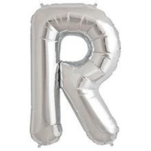 High-quality silver foil letter R balloons are perfect for business events and family celebrations.