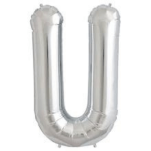 Balloon delivery in New York City uses colors silver U latex Centerpiece large letter and number balloons to create multiple beautiful designs for your one year old birthday -party decorations-function