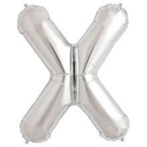 High-quality silver foil letter X balloons are perfect for business events and family celebrations.