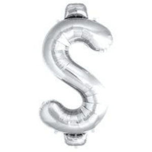High-quality silver foil letter $ balloons are perfect for business events and family celebrations.