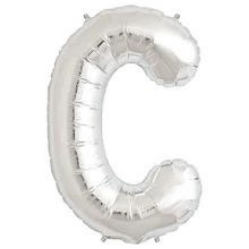 High-quality silver foil letter C balloons are perfect for business events and family celebrations.