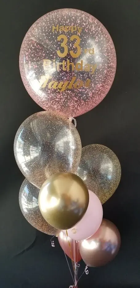 Silver Pink Gold And Rose Gold latex chrome balloon