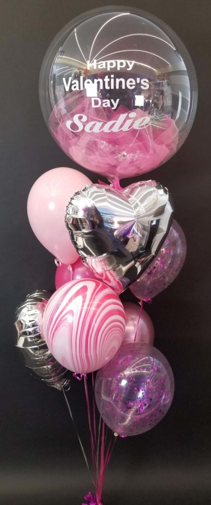 valentine day bubble balloons personalized with mix balloons