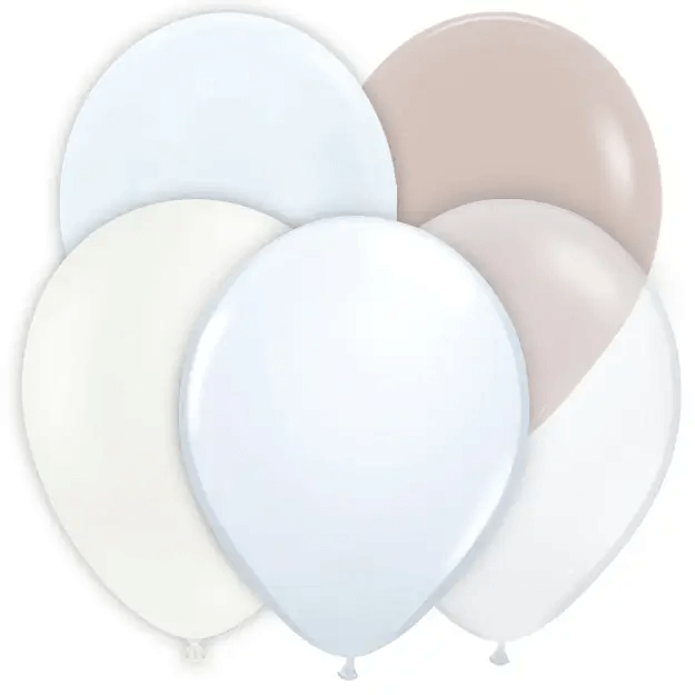 White, Pearl White, Diamond Clear, Crystal Clear, Fashion White, and Deluxe White Sand latex betallatex balloon color chart