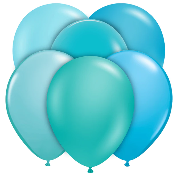 Balloons Lane Balloon delivery NYC in using colors Teal & Turquoise Balloons latex balloon decorations party-Balloon Bouquet for a decorations party for the one year old birthday