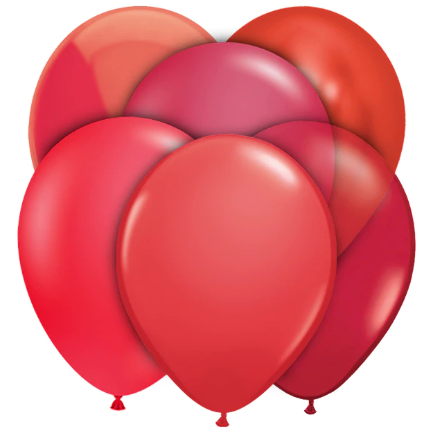 Red and Pearl Ruby Red Qualatex latex balloons inNJ