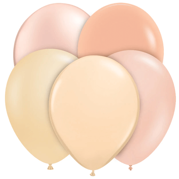 Blush Peach Latex Balloons- Balloons Lane Balloon delivery Staten Island in using colors Blush & Peach Balloons latex balloon Birthday party-Balloon Bouquet for a Birthday party for the one year old birthday
