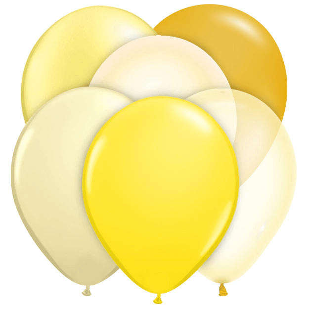 Yellow latex Qualatex balloon color chart