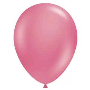 A vibrant TUFTEX PIXIE PINK latex balloon.