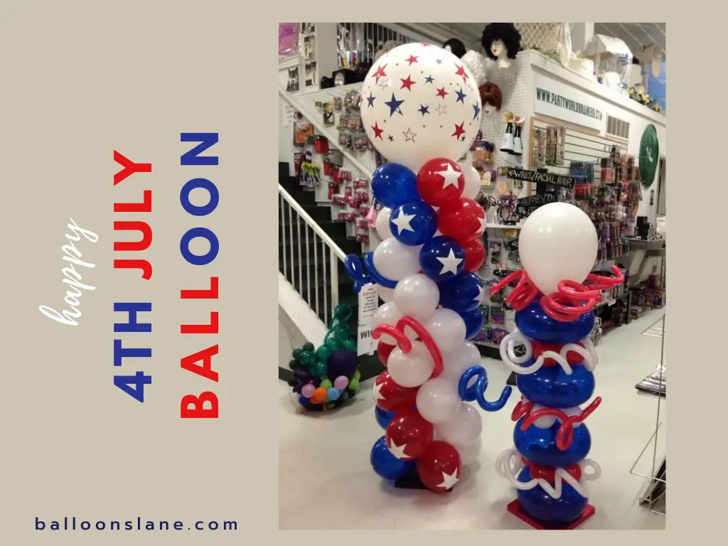 Happy 4th July Balloon Lane Balloon delivery Soho delivery in use Centerpiece for the Birthday Party