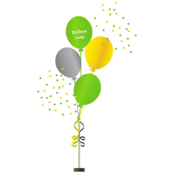 4 Tree made of yellow, green, and grey balloons Perfect for birthdays, weddings, or any other special occasion, these balloons are sure to impress your guests and create a festive atmosphere.