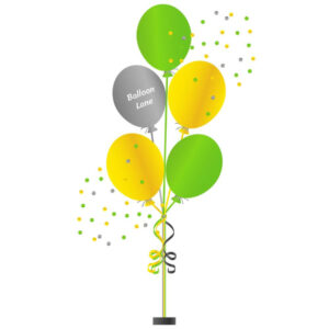 5 Balloons Tree Balloons Lane Balloon delivery New York City in use colors Yellow Green and Grey balloon Tree balloons for Party balloons ​Tree Balloons For Party Balloons