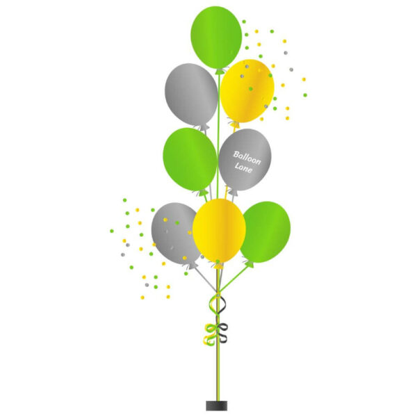 8 Balloons Tree Balloons Lane Balloon delivery Manhattan in use colors Yellow Green and Grey balloon Tree balloons for first birthday balloons ​Tree Balloons For the first birthday Balloons