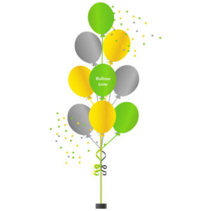9 Balloons Tree Balloons Lane Balloon delivery Brooklyn in use colors Yellow Green and Grey balloon Tree balloons for one-year-old birthday balloons ​Tre Balloons For one year old birthday