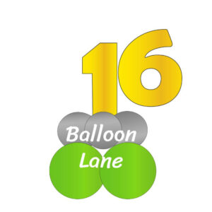 Big Number Balloons With Cluster Balloons Lane Balloon delivery Soho in use colors Yellow Green and Grey balloon Big number balloons for Party Balloons ​Big Number Balloons For Party Balloons