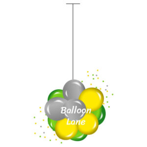 Air balloons Cluster (Topiary) Balloons Lane Balloon delivery Manhattan in use colors Yellow Green and Grey balloon Topiary balloons for one-year-old birthday ​Topiary For one-year-old birthday