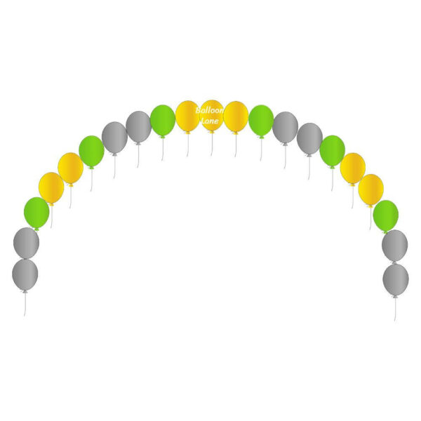Single Line Balloons Arch Balloon delivery Brooklyn in use colors Yellow Green and Grey Arch Balloons for Occasion Party Balloons