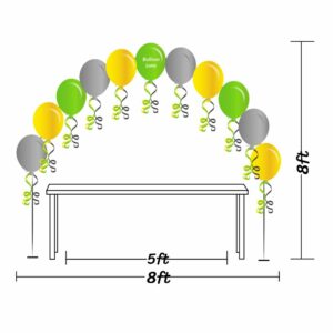 Balloons Column Sizers Balloons Lane Balloon delivery NYC in use colors Yellow Green and Grey column Balloons for Birthday party Balloons
