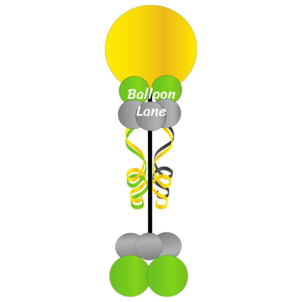 Round top Column ( Bouquets ) Balloons Lane Balloon delivery Manhattan in use colors Yellow Green and Grey Round top Column Balloons for Occasion Round top Column Balloons For Occasion Balloons