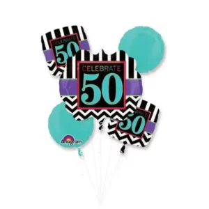 Number Balloons With Number 50 celebrate on Balloons Balloons Lane Balloon delivery Brooklyn delivery using Color Green Skyblue Yellow White Orange Brown Red Purple Centerpiece for the birthday Party