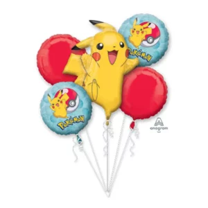Cartoon Balloons With pokemon image on Balloons Balloons Lane Balloon delivery NYC delivery using Color Green Skyblue Yellow White Orange Brown Red Purple Column for the first birthday Party