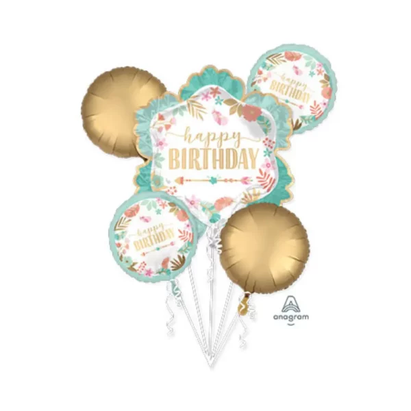 Happy Birthday Balloons With beautiful Design Balloons Lane Lane Balloon delivery Soho delivery using Color Green Skyblue Yellow White Orange Brown Red Purple Bouquet for the 1st birthday Party