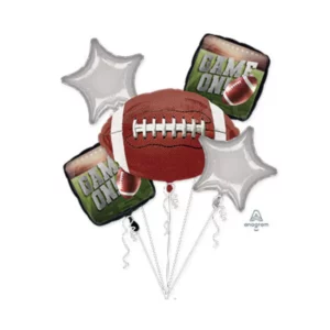 Nfl Football balloons Lane Lane Balloon delivery Brooklyn delivery using Color Green Skyblue Yellow White Orange Brown Red Purple Bouquet for the one-year-old birthday Party