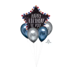 Happy Birthday With Star Balloons Lane Lane Balloon delivery NJ delivery using Color Green Skyblue Yellow White Orange Brown Red Purple Column for the Birthday Party